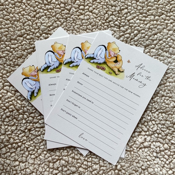 Winnie the Pooh: 32 Advice for Mommy Baby Shower Cards - Picture 2 of 4